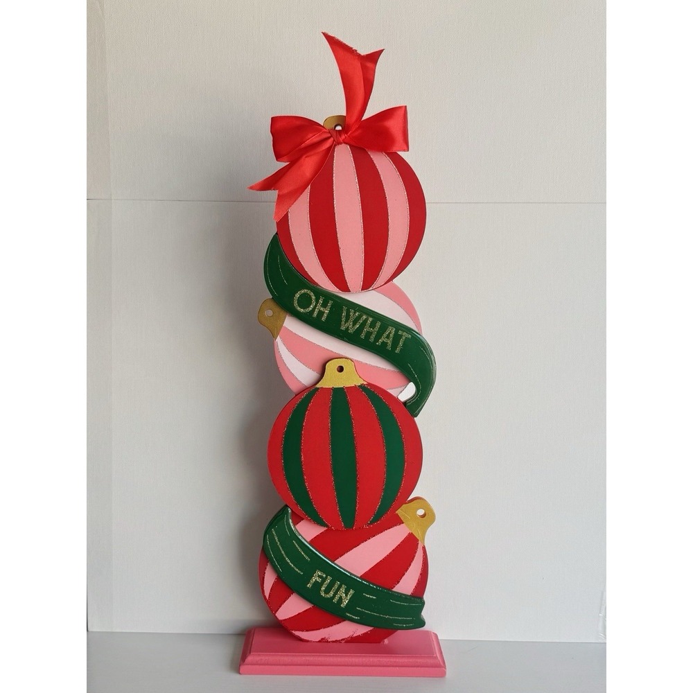 Ashland Berry Jolly Christmas Tabletop Decor Oh What Fun Ornament Sign